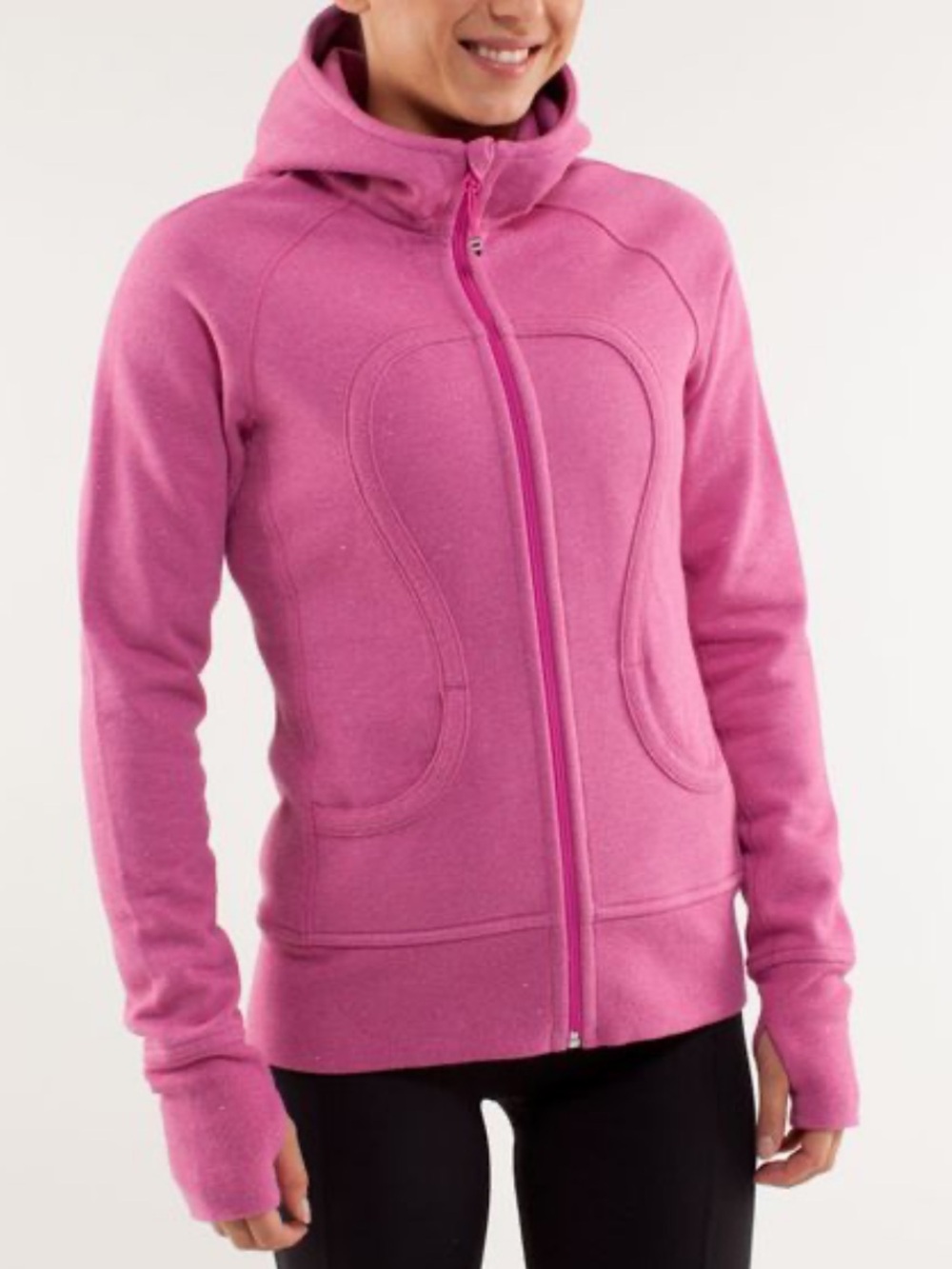 LULULEMON Scuba Hoodie Full-Zip cotton blend jacket pockets dusty rose size 6